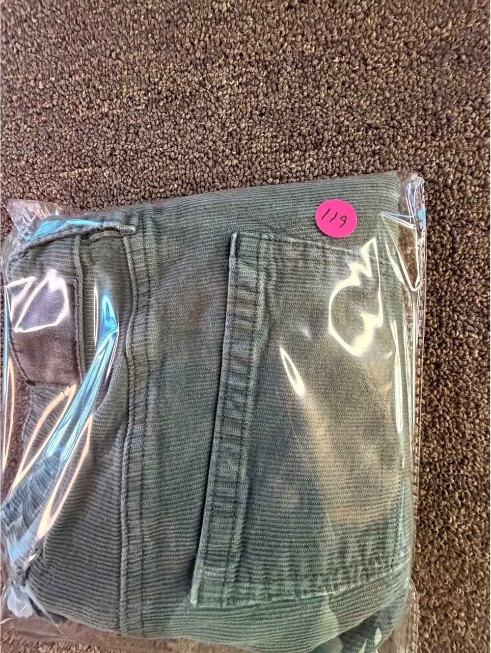American Eagle Mom Straight Corduroy Pants 6 Green Stretch - Picture 8 of 8